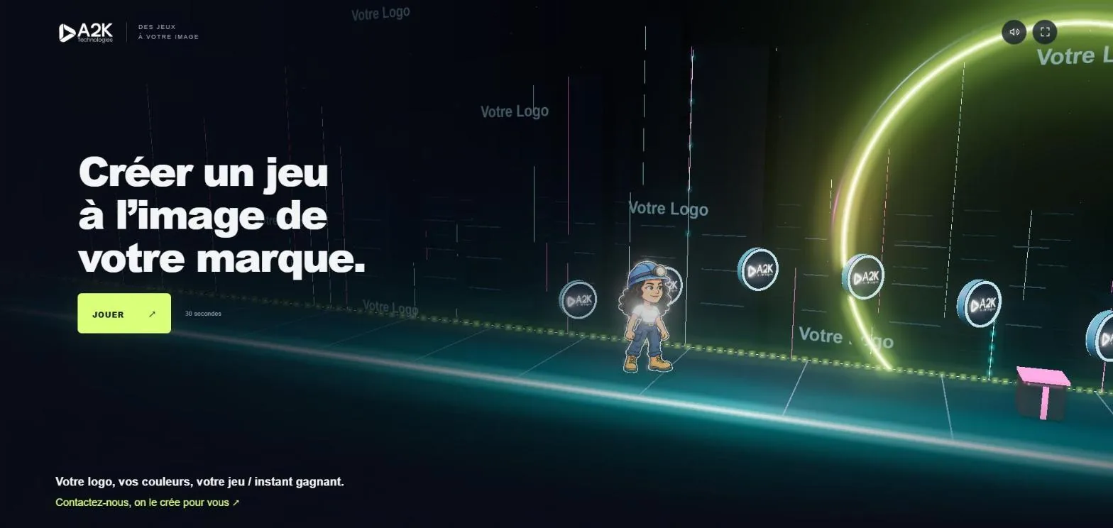 Démo de jeu à votre marque : écran d’accueil