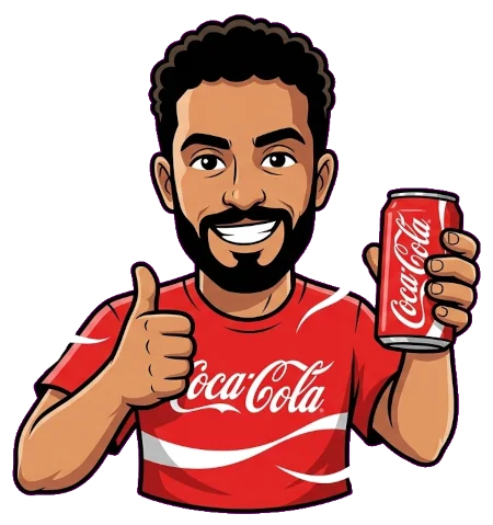 Sticker personnalisé : avatar IA dans l'univers Coca-Cola